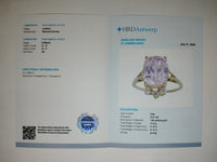 8.31 Ct Cushion Natural Kunzite 14K Gold Ring