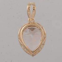 2.57 Ct Pear Morganite 9K Gold Pendant