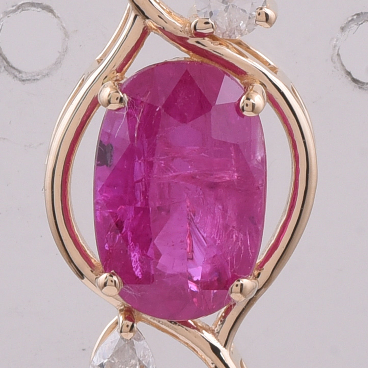 2.28 Ct Oval Natural Ruby 14K Gold Pendant
