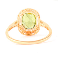 2.40 Ct Oval Mixed Cut Natural Green Sapphire 14K Gold Ring