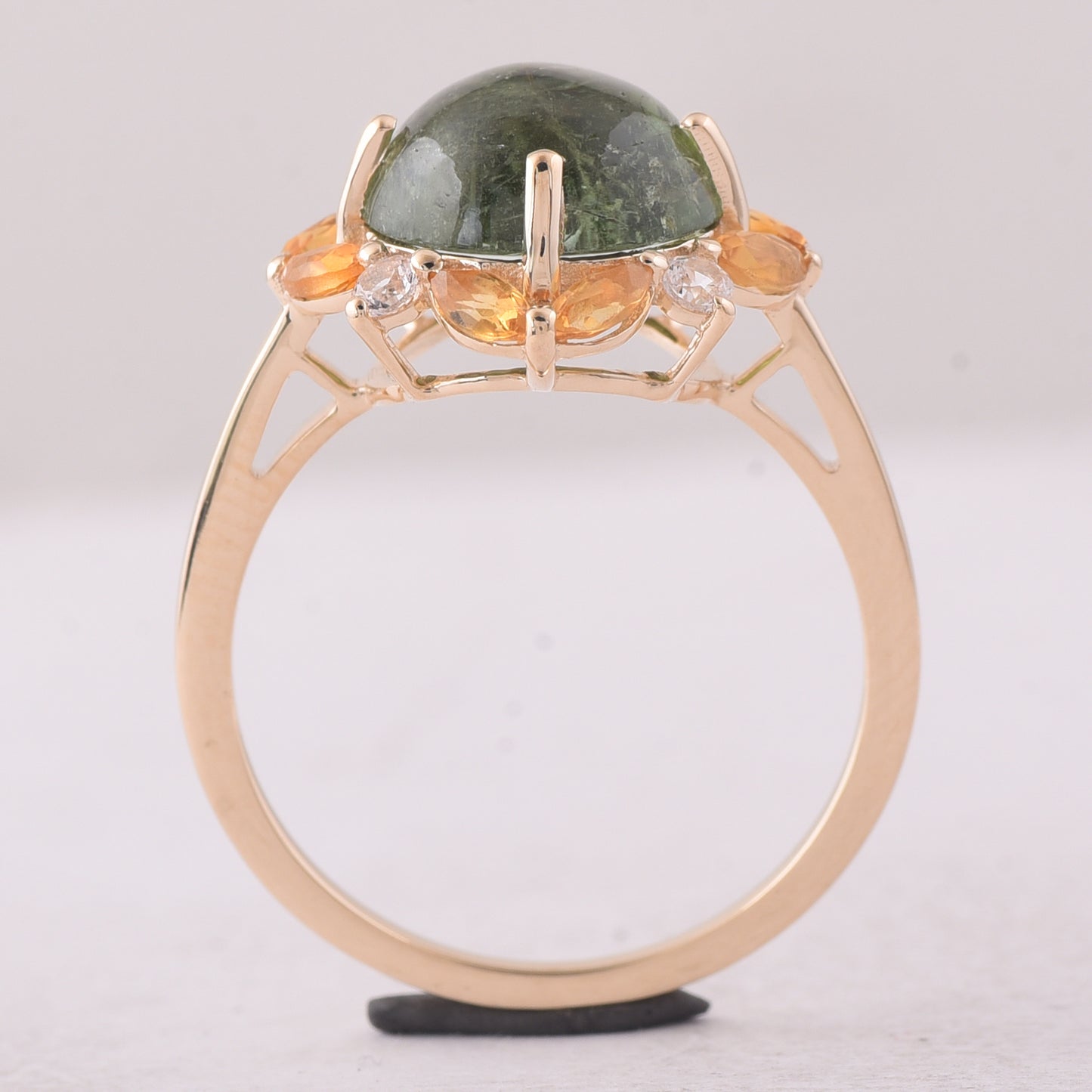 3.97 Ct Round Tourmaline 9K Gold Ring