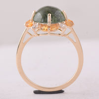 3.97 Ct Round Tourmaline 9K Gold Ring