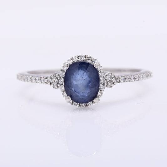 1.34 Ct Oval Mixed Cut Natural Sapphire 950 Platinum Ring