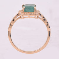 1.92 Ct Octagon Step Cut Natural Emerald 14K Gold Ring