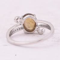 2.53 Ct Oval Cabochon Cut Natural Tourmaline 950 Platinum Ring