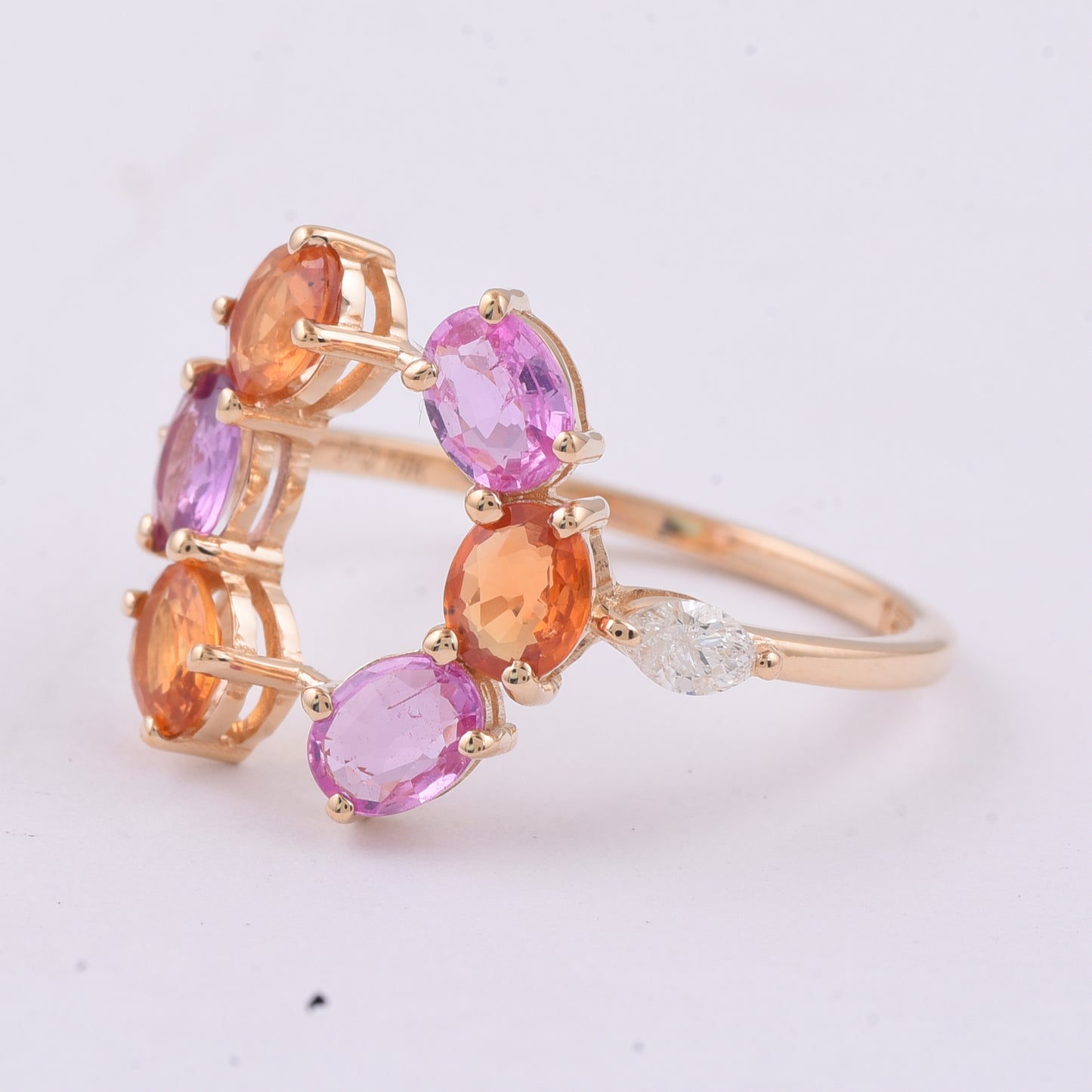 1.99 Ct Oval Natural Multi-Coloured Sapphire 14K Gold Ring