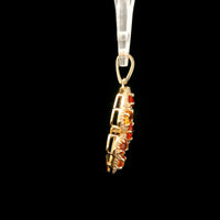 1.71 Ct Oval Multi Sapphire 14K Gold Pendant