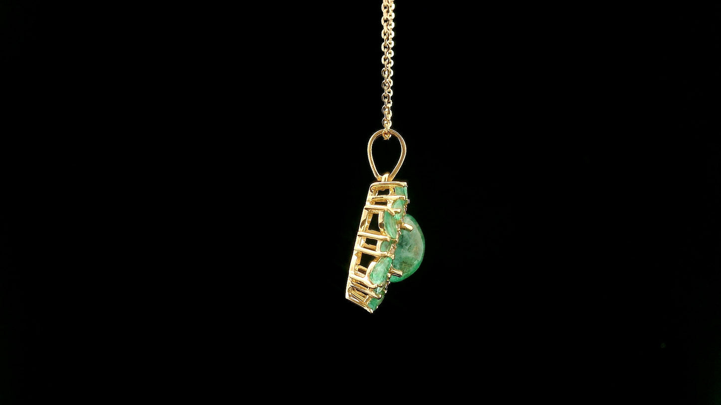 2.40 Ct Oval Emerald 14K Gold Pendant