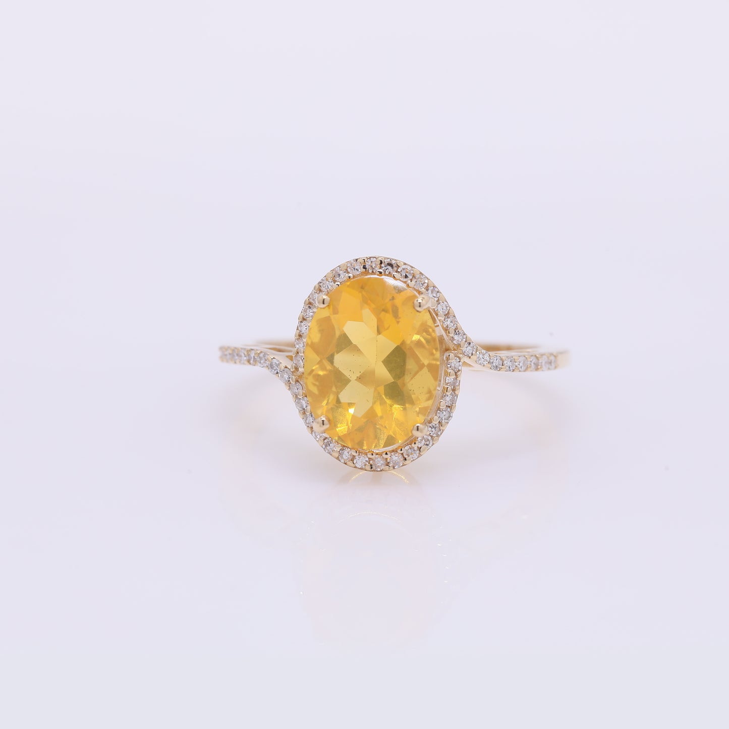 1.94 Ct Oval Mixed Cut Natural Fire Opal 14K Gold Ring