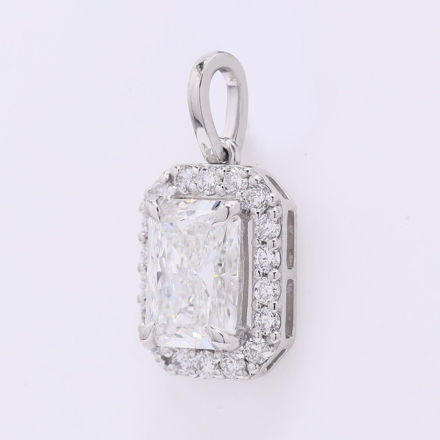 2.28 Ct Cut Cornere Rectangular Modifie Brilliant Lab Grown Diamond 950 Platinum Pendant