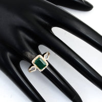 1.65 Ct Emerald Cut Natural Beryl Emerald 14K Gold Ring
