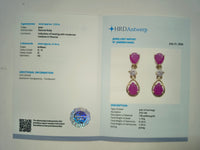 1.39 Ct Pear Natural Ruby 14K Gold Earrings