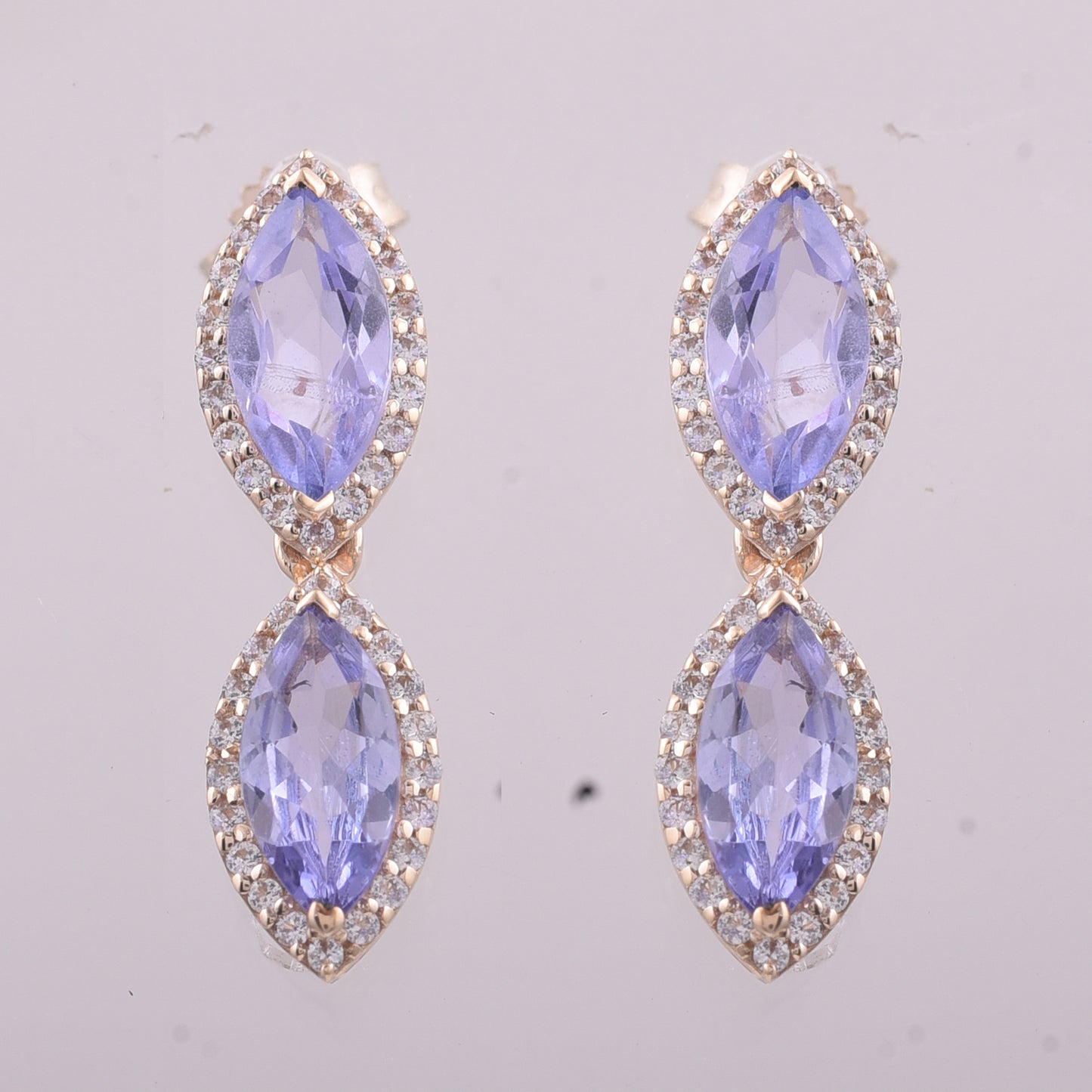 2.34 Ct Marquise Tanzanite 9K Gold Earrings