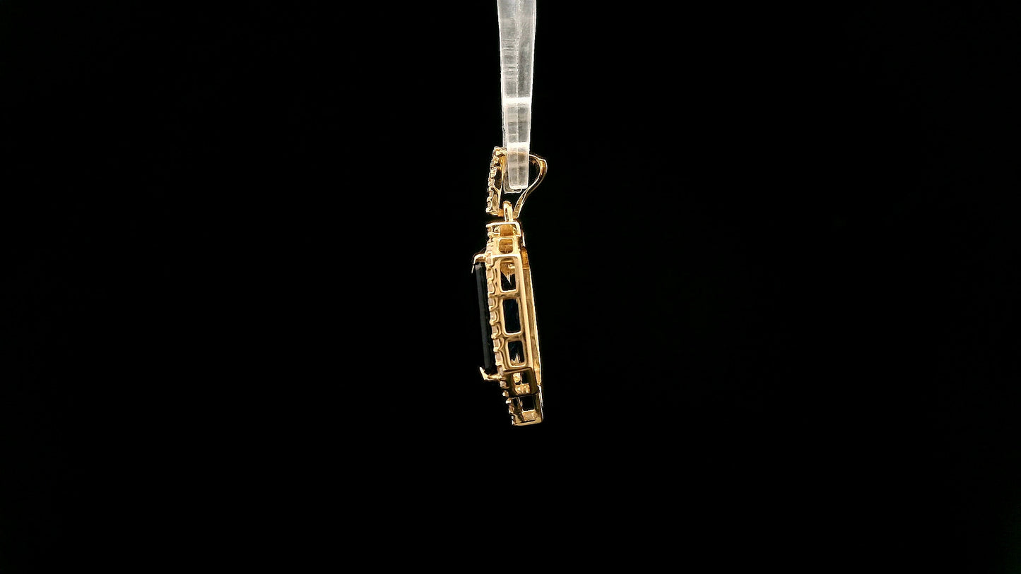3.01 Ct Octagon Natural Sapphire 14K Gold Pendant