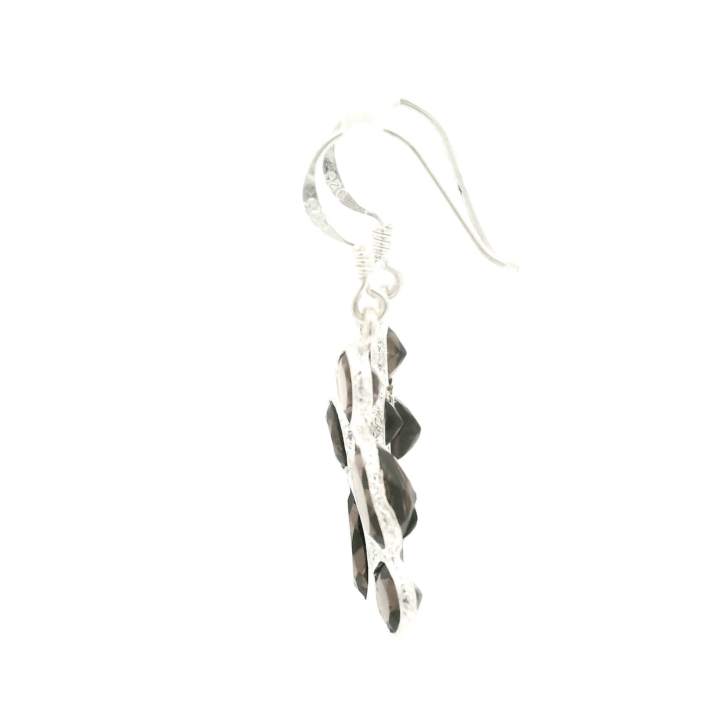 7.33 Ct Smoky Quartz 925 Sterling Silver Earrings