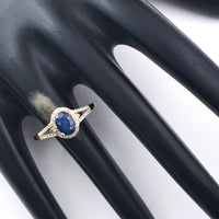 1.62 Ct Oval Mixed Cut Natural Sapphire 14K Gold Ring