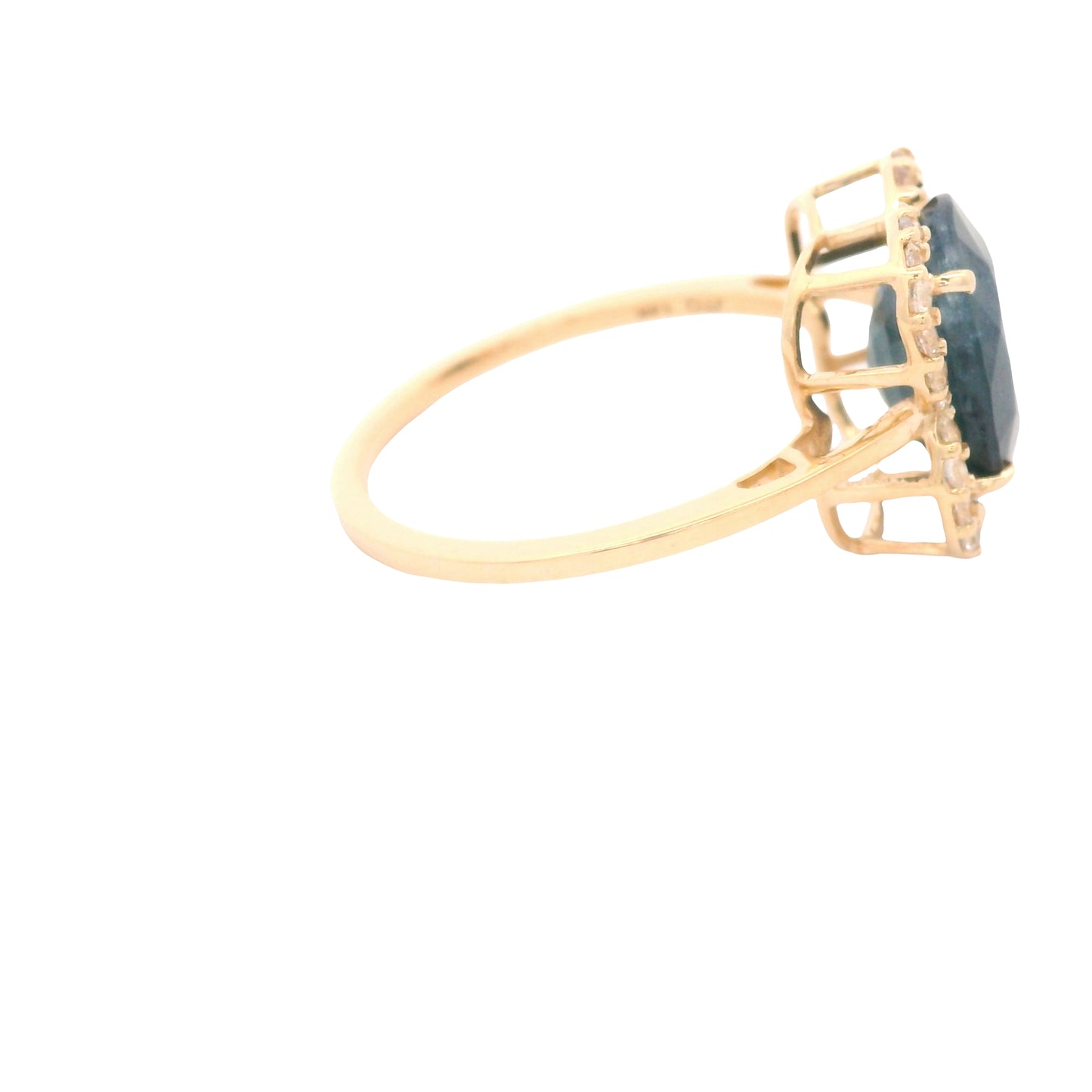 4.03 Ct Oval Sapphire 14K Gold Ring