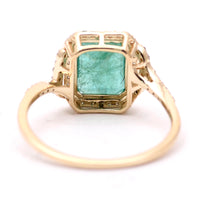 2.34 Ct Octagon Natural Emerald 14K Gold Ring