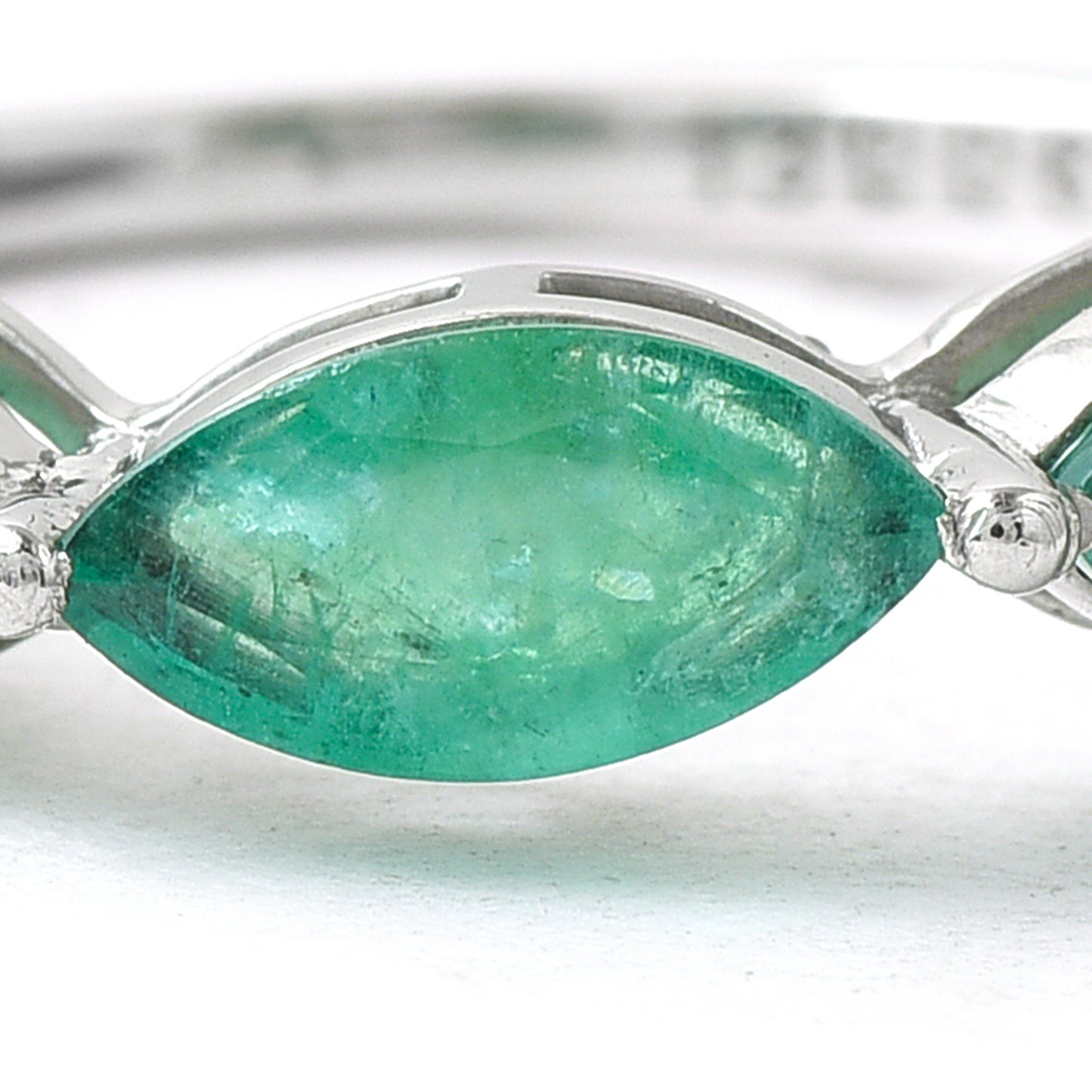 3.15 Ct Marquise Mixed Cut Natural Emerald 950 Platinum Ring