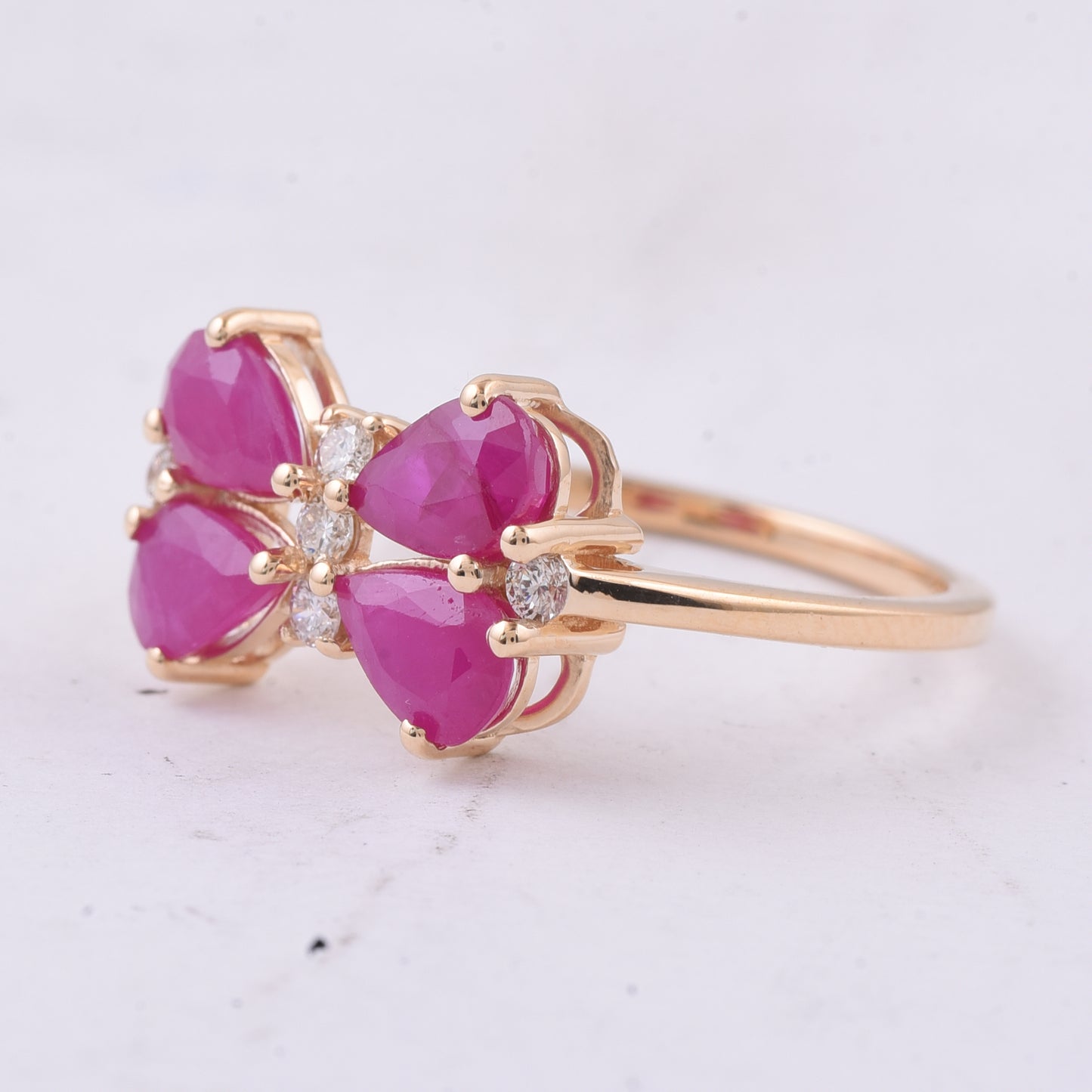 2.26 Ct Pear Natural Ruby 14K Gold Ring