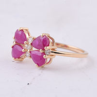 2.26 Ct Pear Natural Ruby 14K Gold Ring