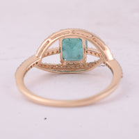 1.60 Ct Octagon Step Cut Natural Emerald 14K Gold Ring