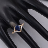 1.36 Ct Pear Sapphire 9K Gold Ring