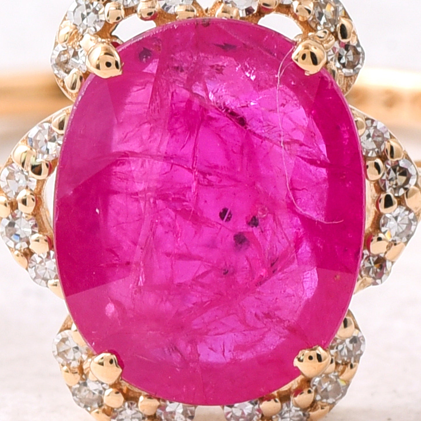 2.05 Ct Oval Mixed Cut Natural Ruby 14K Gold Ring