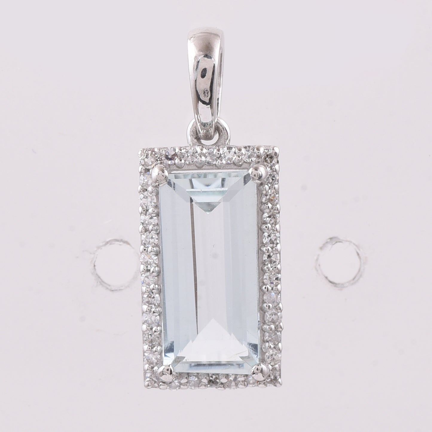 1.25 Ct Rectangle Step Cut Natural Aquamarine 950 Platinum Pendant