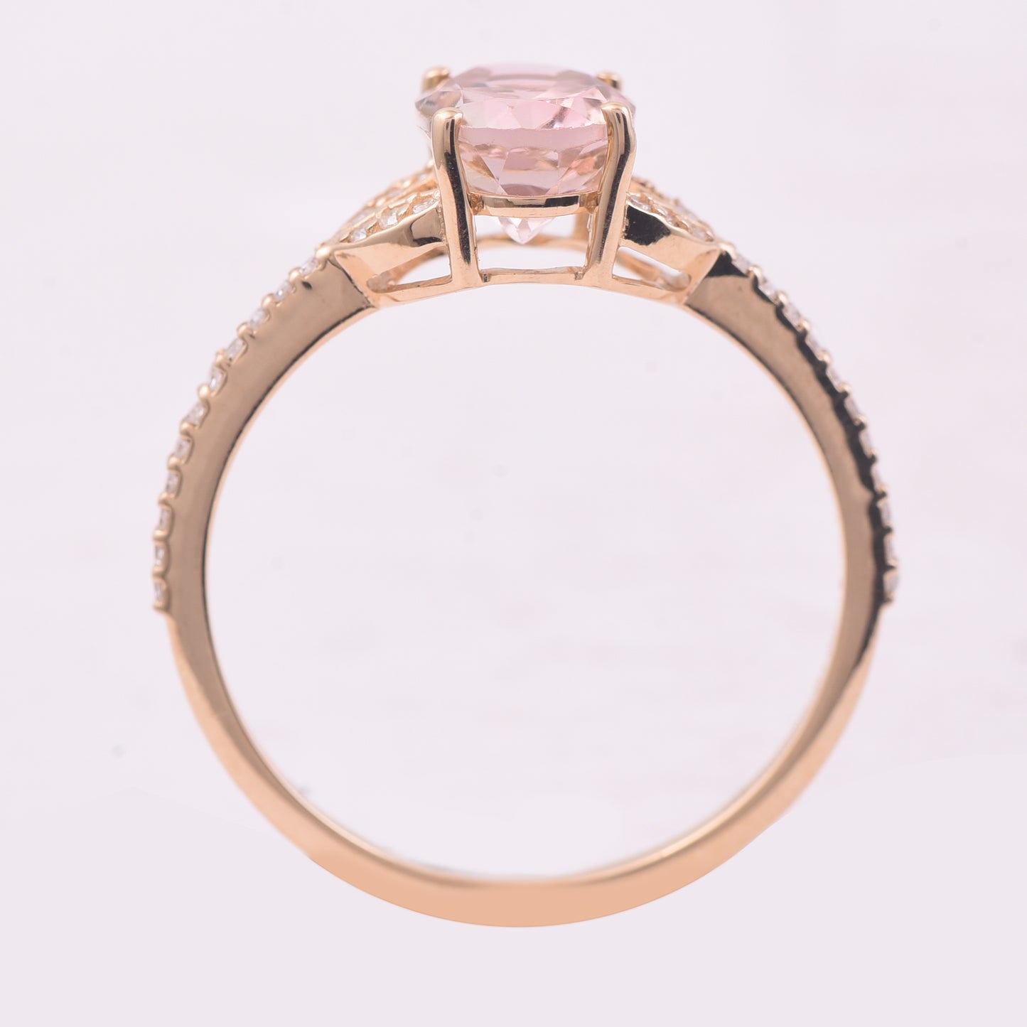 1.49 Ct Oval Mixed Cut Natural Pink Tourmaline 14K Gold Ring