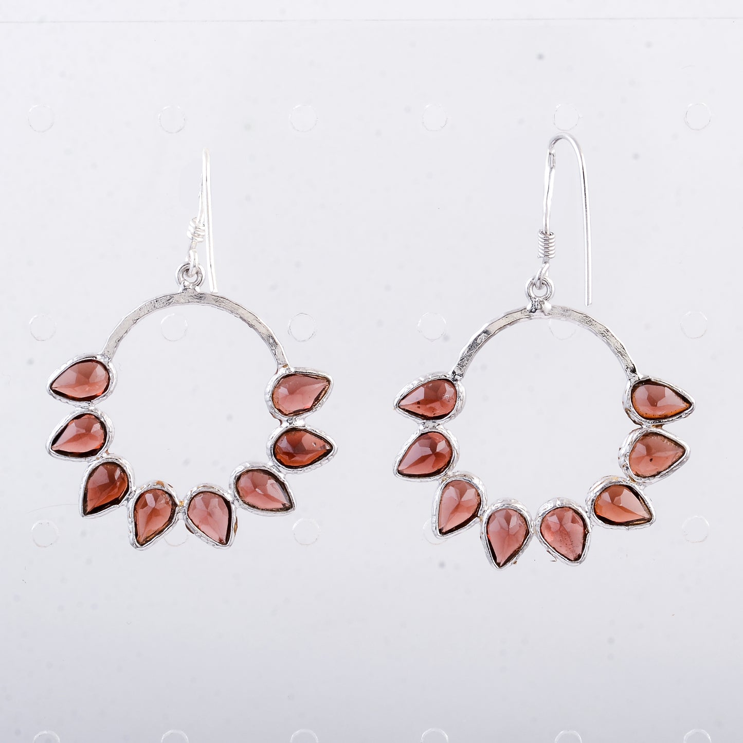 8.55 Ct Garnet 925 Sterling Silver Earrings