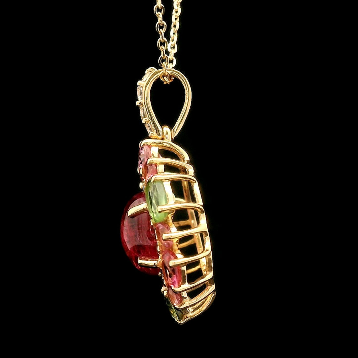 2.68 Ct Oval Tourmaline 14K Gold Pendant