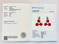 4.38 Ct Round Natural Ruby 14K Gold Earrings