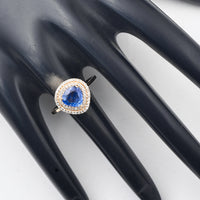 1.68 Ct Pear Mixed Cut Natural Sapphire 14K Gold Ring