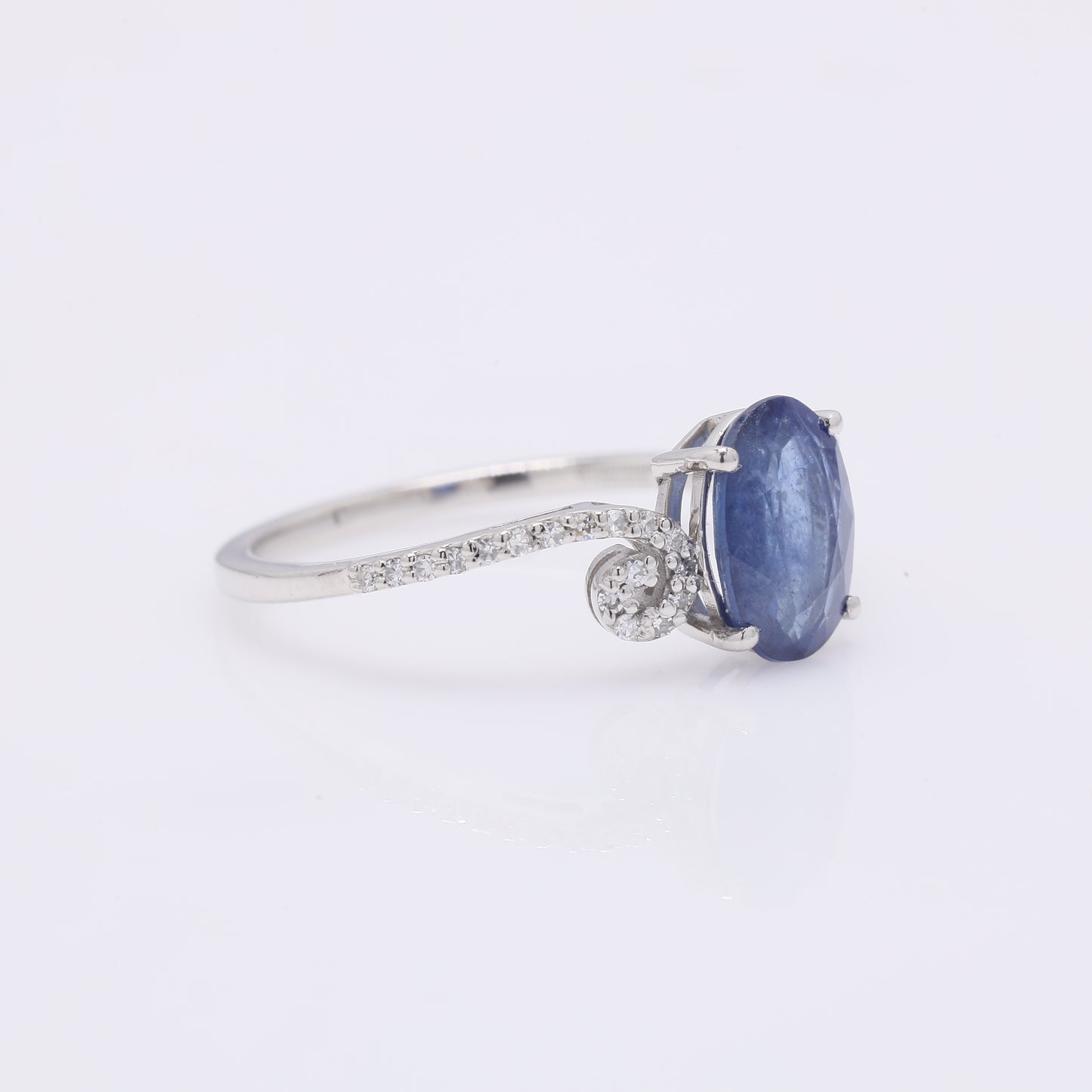 1.74 Ct Oval Mixed Cut Natural Sapphire 950 Platinum Ring