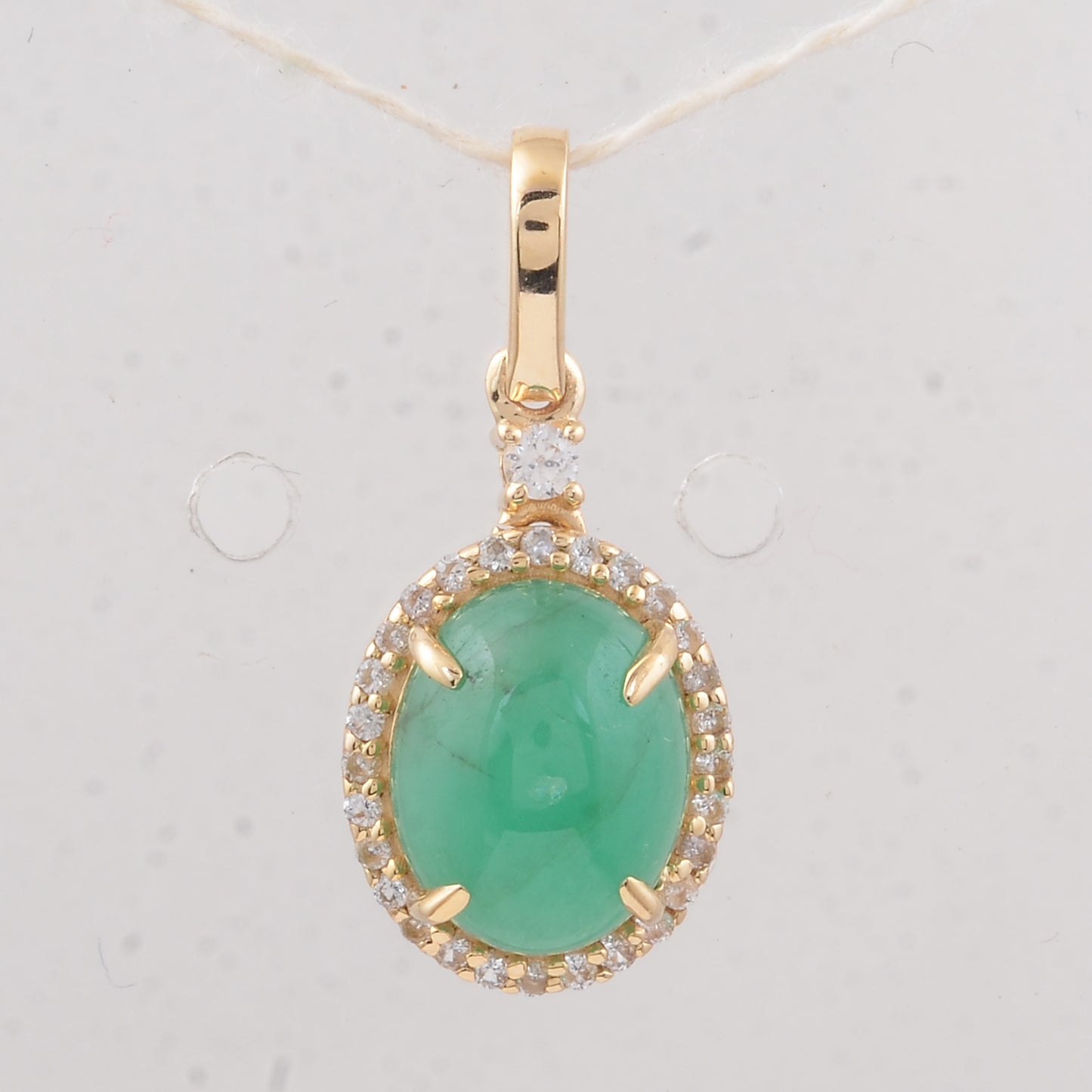 2.37 Ct Oval Emerald 9K Gold Pendant