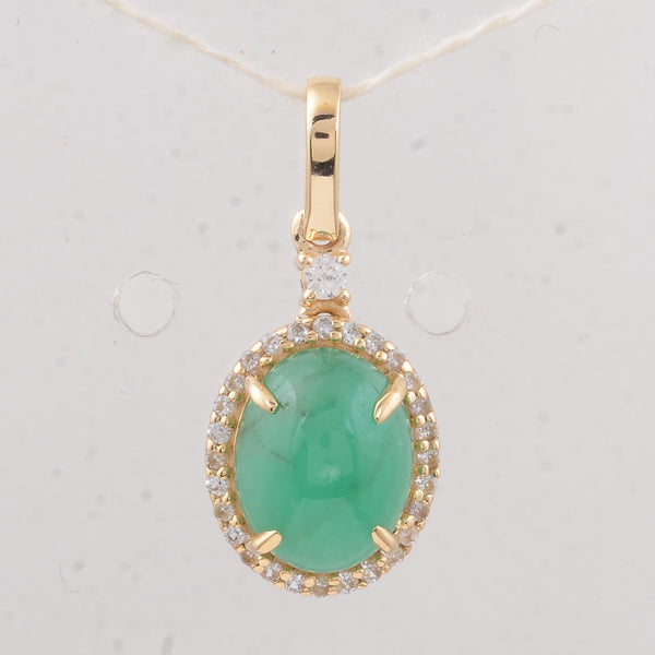 2.37 Ct Oval Emerald 9K Gold Pendant