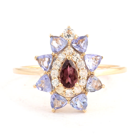 1.18 Ct Pear Tourmaline 14K Gold Ring