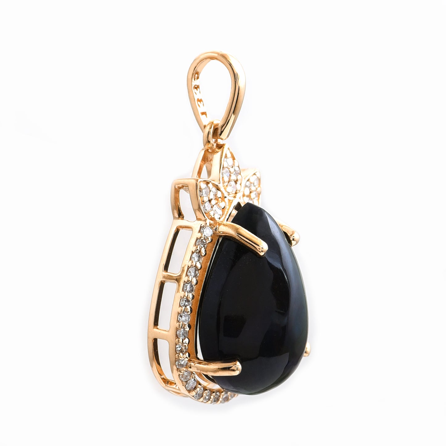 2.78 Ct Pear Opal 14K Gold Pendant