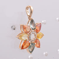 3.83 Ct Pear Natural Multi-Coloured Sapphire 14K Gold Pendant