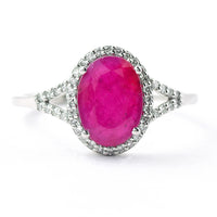 1.44 Ct Oval Mixed Cut Natural Ruby 950 Platinum Ring
