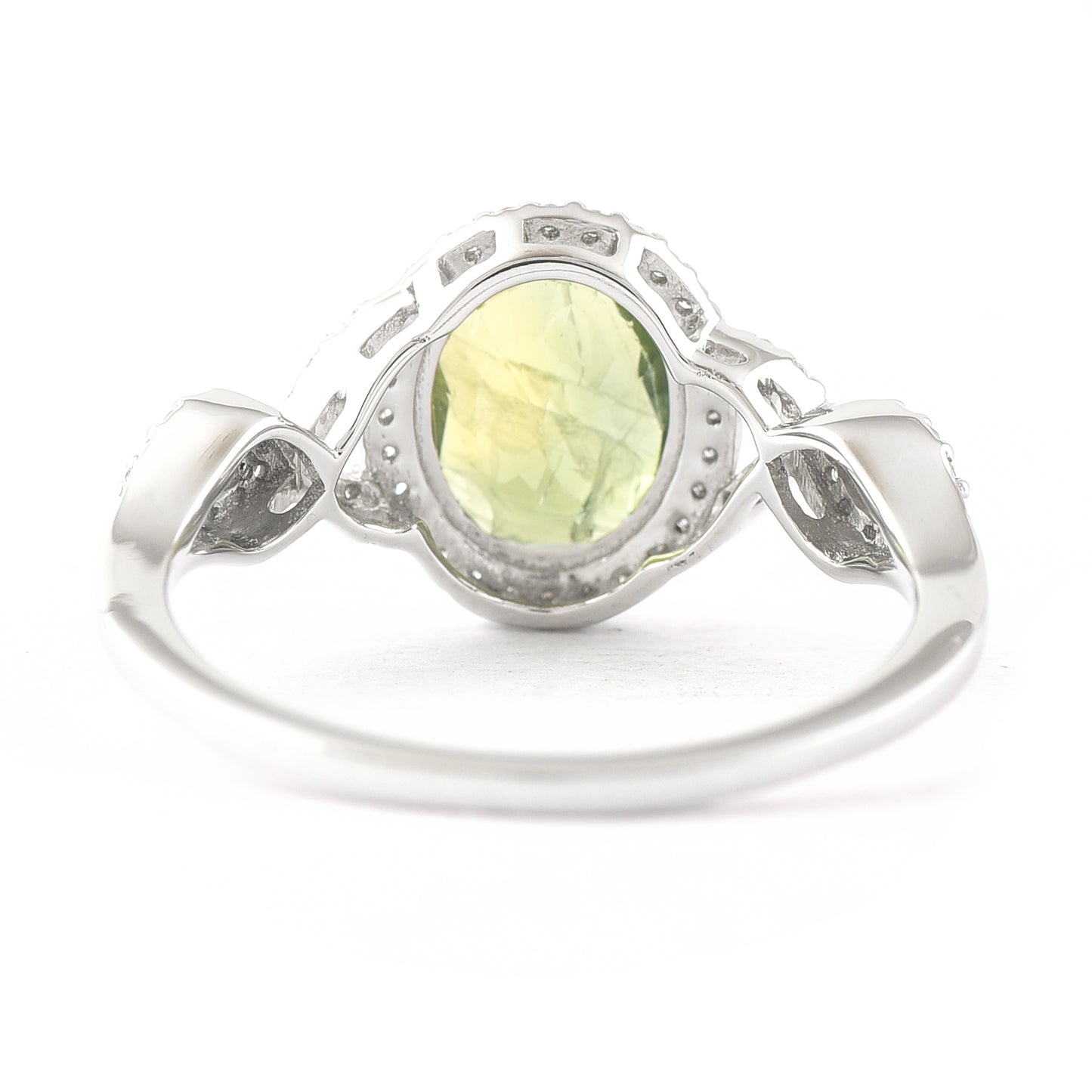 2.08 Ct Oval Mixed Cut Natural Green Sapphire 950 Platinum Ring