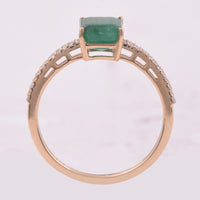 1.71 Ct Octagon Step Cut Natural Emerald 14K Gold Ring