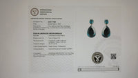 25.12 Ct Fancy Mixed Cut Lab Grown Emerald 14K Gold Earrings