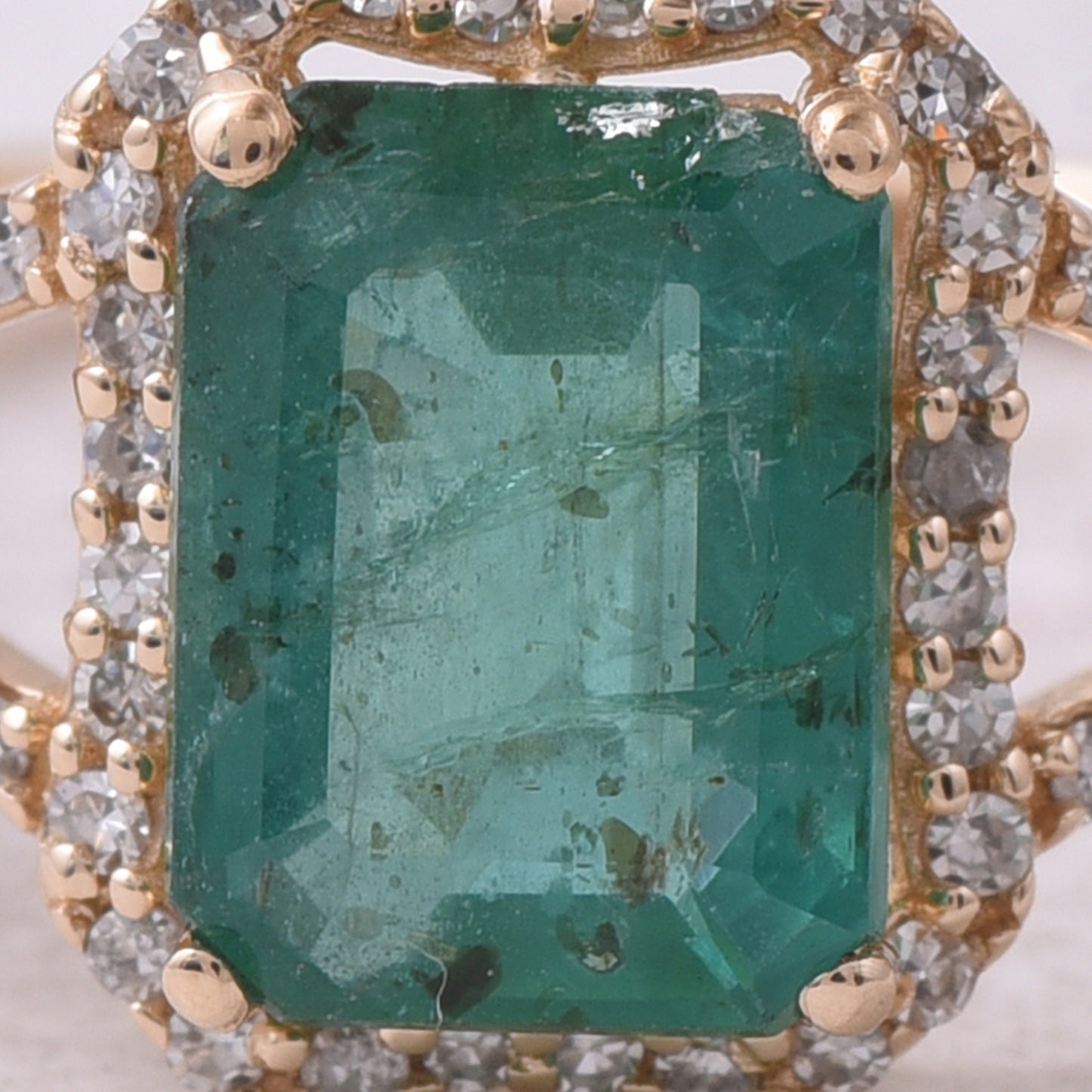 1.44 Ct Octagon Step Cut Natural Emerald 14K Gold Ring