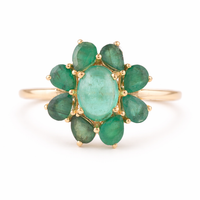 2.11 Ct Oval Emerald 9K Gold Ring