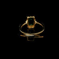 1.50 Ct Rectangle Step Cut Natural Emerald 14K Gold Ring
