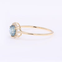 0.74 Ct Round Blue Diamond 14K Gold Ring