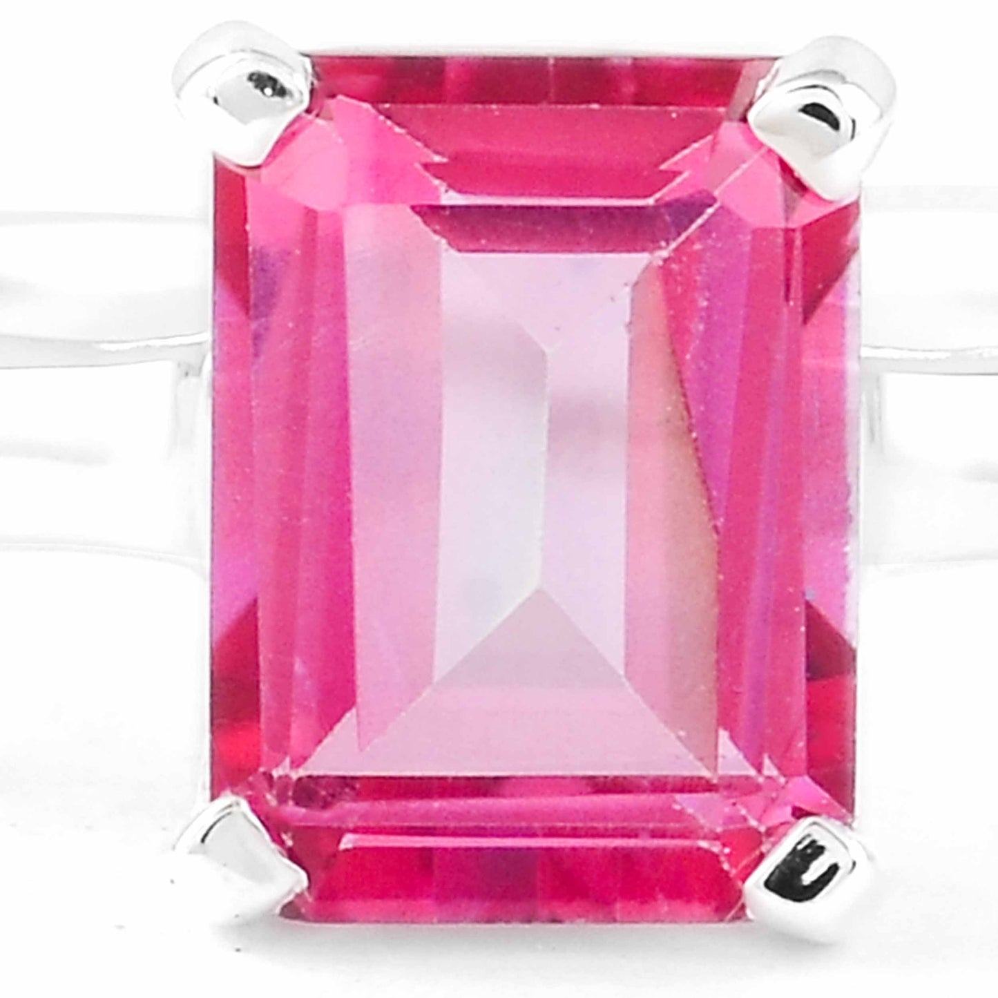 2.00 Ct Octagon Pink Topaz 925 Sterling Silver Ring
