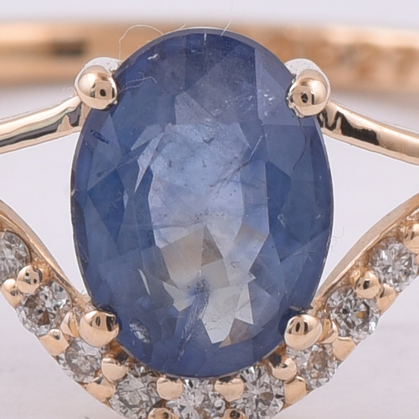 1.12 Ct Oval Natural Sapphire 14K Gold Ring